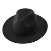 New Men's and Women's Woolen Top Hats, Jazz Hats, Retro Black Woolen Jazz Hats, Flat-brimmed Big Eaves Hats.