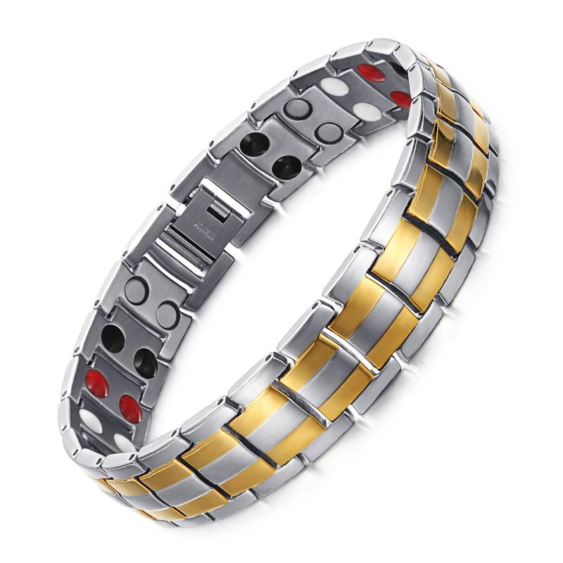 Fashion Jewelry Healing FIR Magnetic Bracelets Titanium Bio Energy Bracelet for Men Blood Pressure Accessory Wristband