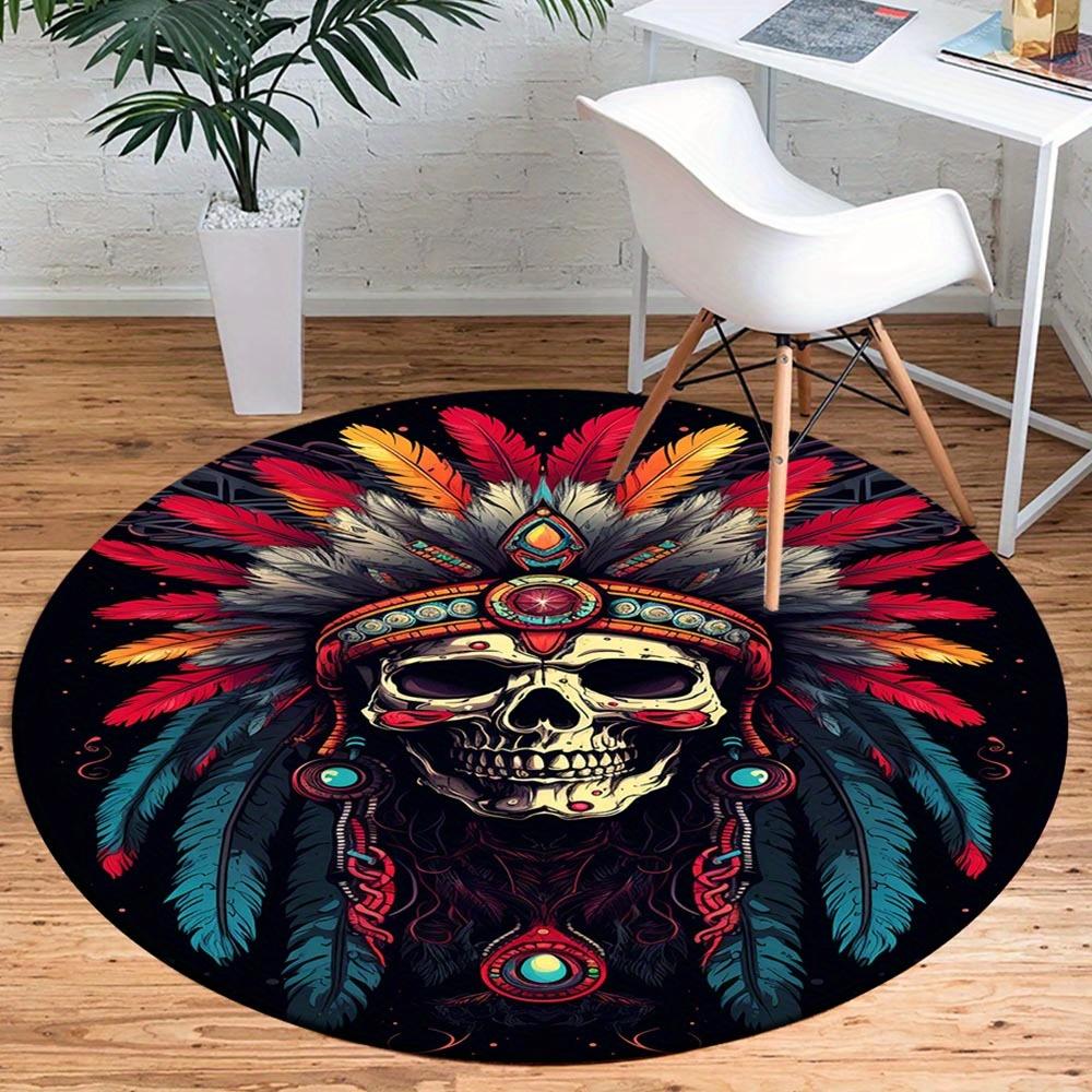 

1pc Retro 1595578107-33cmx44cm Pattern Round Floor Mat, Non-slip for Living Room Bedroom Chair Carpets Home Decor Gifts, Home Decor Room Dec 80cm by 80cm