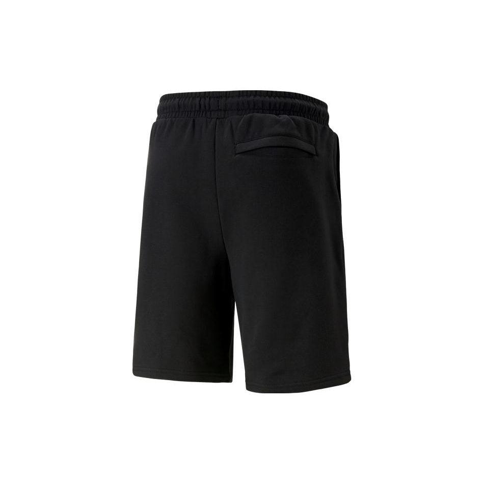 PUMA Solid Color Drawstring Straight-Leg Casual Shorts Men Bottoms Black 622542-01