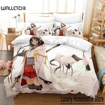 Anime Kantai Collection Zestaw Pościeli Pojedynczy Bliźniak Pełny Queen King Size Zestaw do Łóżka Sypialnia dla Dorosłych Dzieci Poszwa na Kołdrę Zestaw Prześcieradła