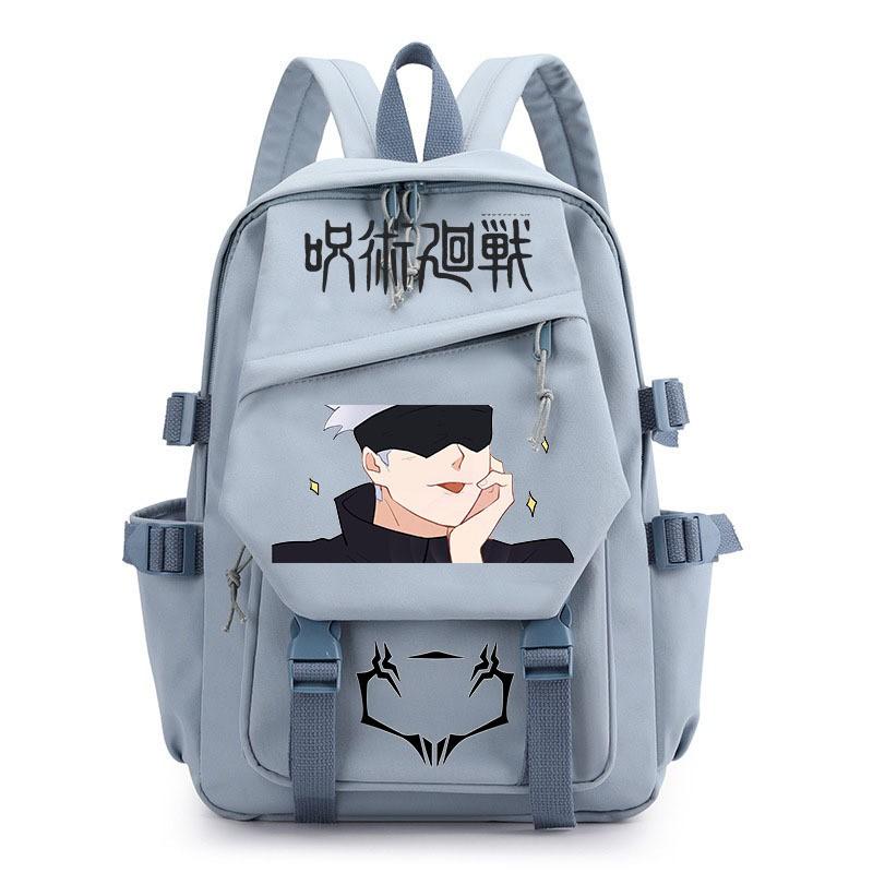 Anime Jujutsu Kaisen Iskolatáska Gyerekeknek Tinédzsereknek Diákoknak Nylon Kétvállú Táska USB Porttal Párnázott Pántokkal