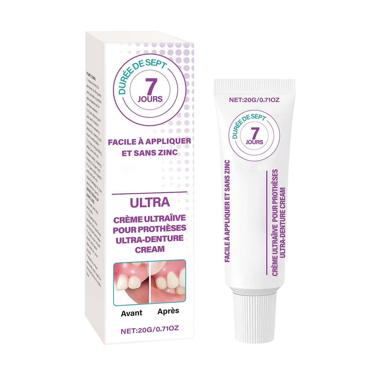 

Супер Адгезивный Крем для Протезов, Адгезив для Протезов и Паста для Склеивания Уменьшают Дискомфорт от Протезов One Size белый