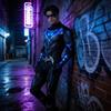 Tuta Integrale Nightwing dei Titans con Tessuto in Lycra per Cosplay ed Eventi in Costume