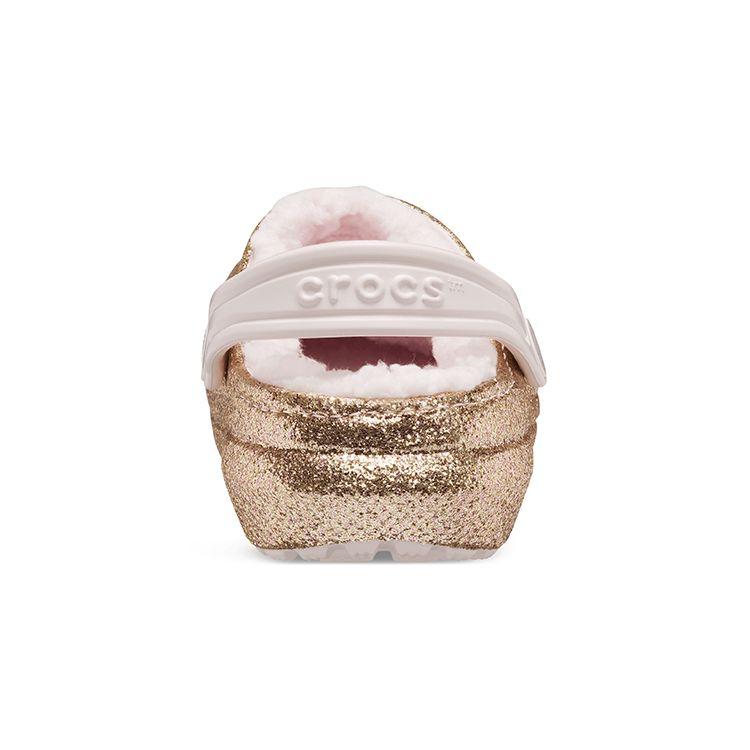 Crocs Classic Clog Fleece Lined Durable Cotton Sandals Kids Sandals Gold Pink 205937-2UB
