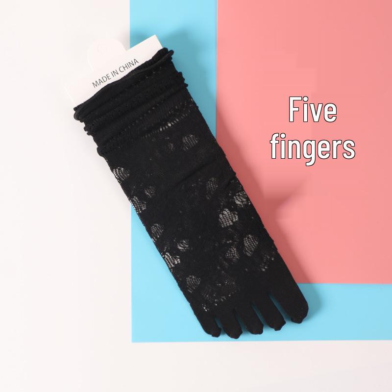 Women's Lace Mid-Calf Slouch Toe Socks: Two-Toe & Five-Toe, Summer Thin Breathable Design