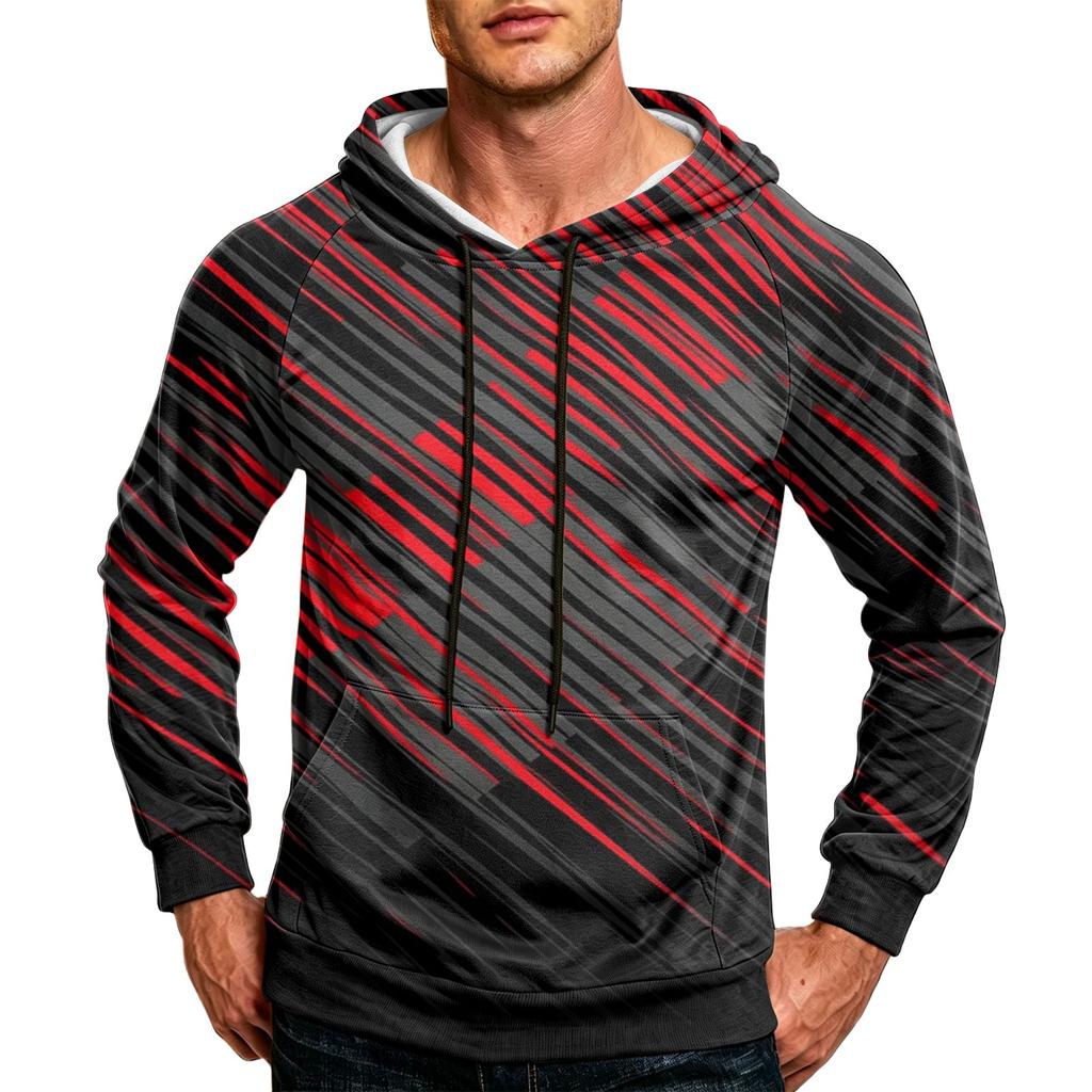 Herren-Hoodie in Farbe, lockere Passform, mit Tasche und Kordelzug