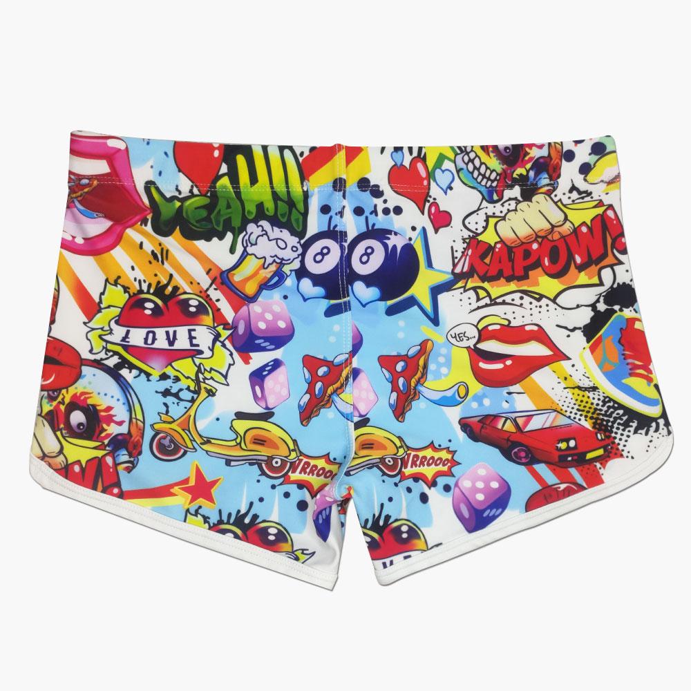 Herren-Badehose, passend für sexy Badebekleidung, Strandkleidung, Bräunen, Surfen, Aufdruck Tigger