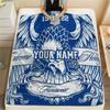 1PC Eagle Crest Custom Name Custom Name Patterned Flannel Blanket Suitable For All Seasons For Home Decor Warmth And Comfort Gifts Holiday Present