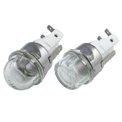 Microwave Lamp Holder Bulb Base 25W Round for Head/Flat for Head Tempered Glass