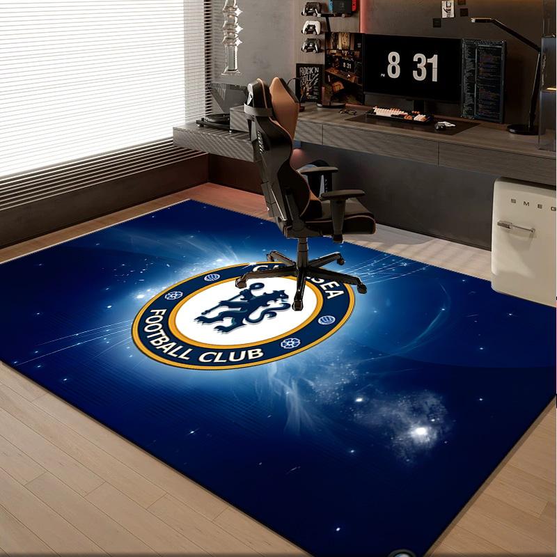 1PC Rug Chelsea Football Club Crest Carpet, Chair Rug,Area Rug for Office Bedroom Living Rooms Bedroom, Doormat Decor Christmas Fan Gifts