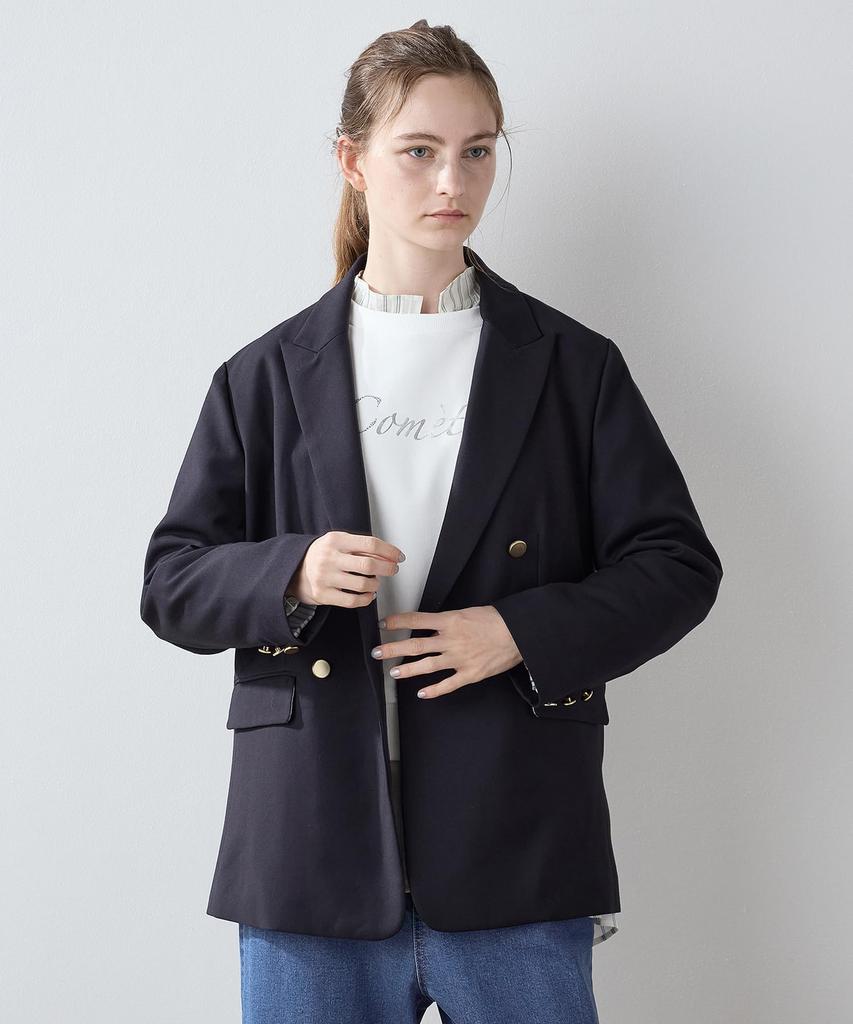 Souk Tailored Jacket for Women Navy [Le Holiday] W-breasted 295074,