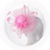 TEHAUX Fascinator Headband with Mesh Flower and Plume, Pink Cocktail Tea Party Hat for Women, Wedding Special Occasion Accessory