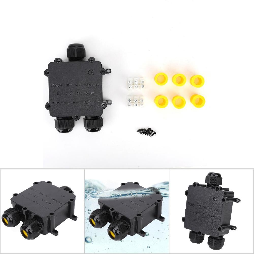Splice Box M686 Junction Box Y Type 3-Way Junction Box Waterproof Cable Ø4-14mm IP68 Electrical Junction Box Cable Protection