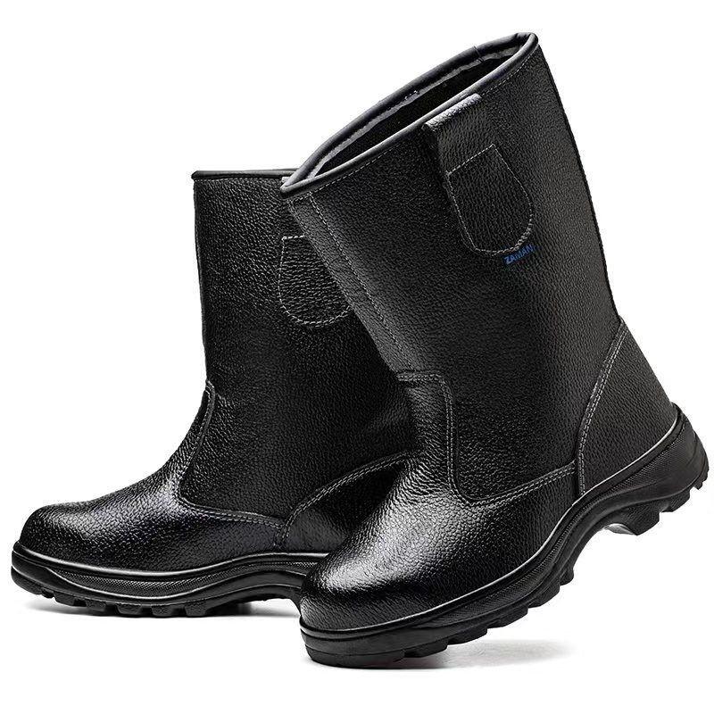 mens fashion steel toe cap work safety boots soft leather tooling security shoes worker high botas safe footwear protection male