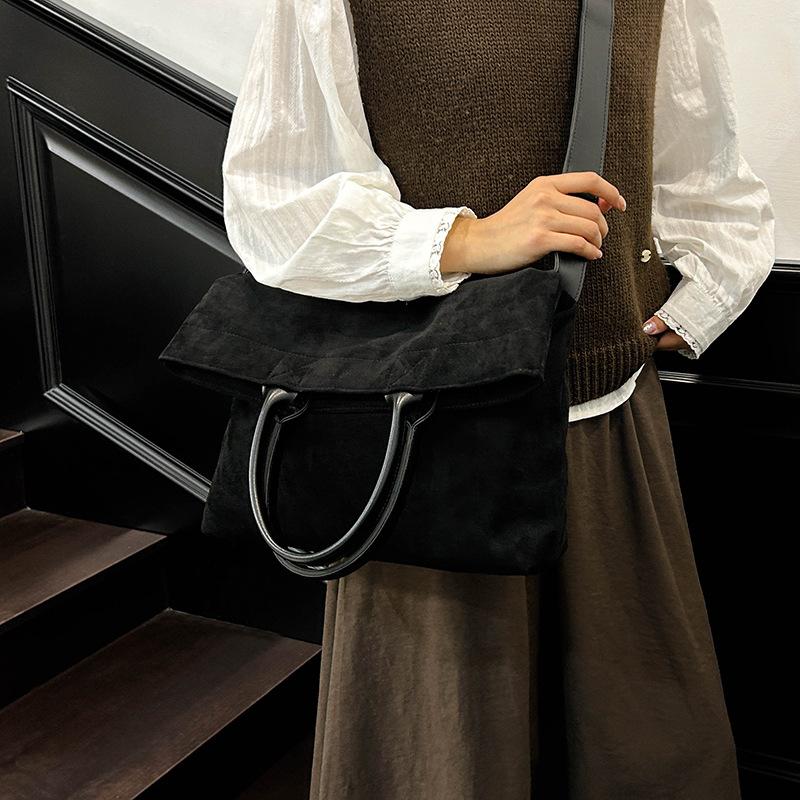 Vintage Suede Large Capacity 2025 New Design Casual Versatile High Sense Shoulder Bag Messenger Bag Women