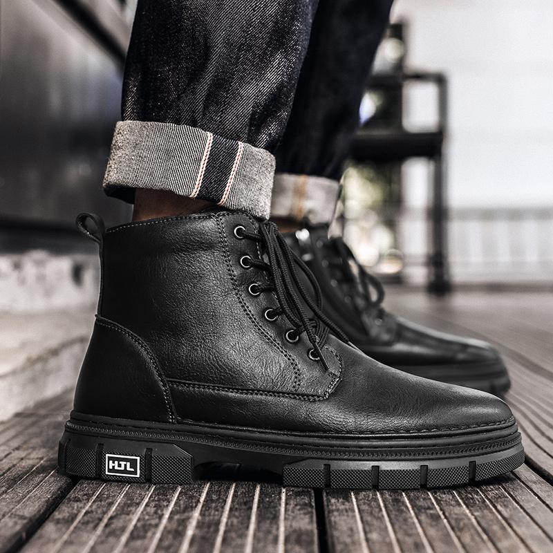 Mode Herbst und Winter Herrenstiefel Trendy minimalistisches Design Outdoor Freizeit Wandern Motorrad Täglich Casual Business High Top Schuhe