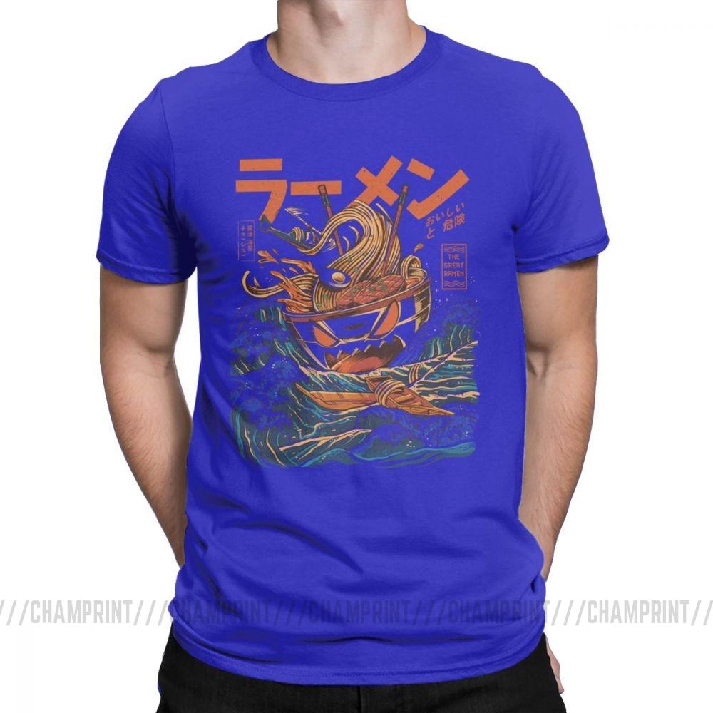 The Great Ramen Off Kanagawa Noodle Ship T Shirts Men Japanese Harajuku Clothing Hip Hop