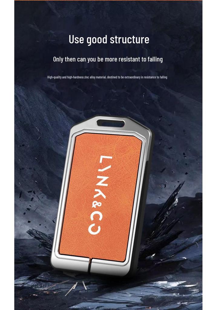 Metal Protective Shell for Lynk & Co Card Key: Anti-fall, High-end with Buckle & Hanging Bag