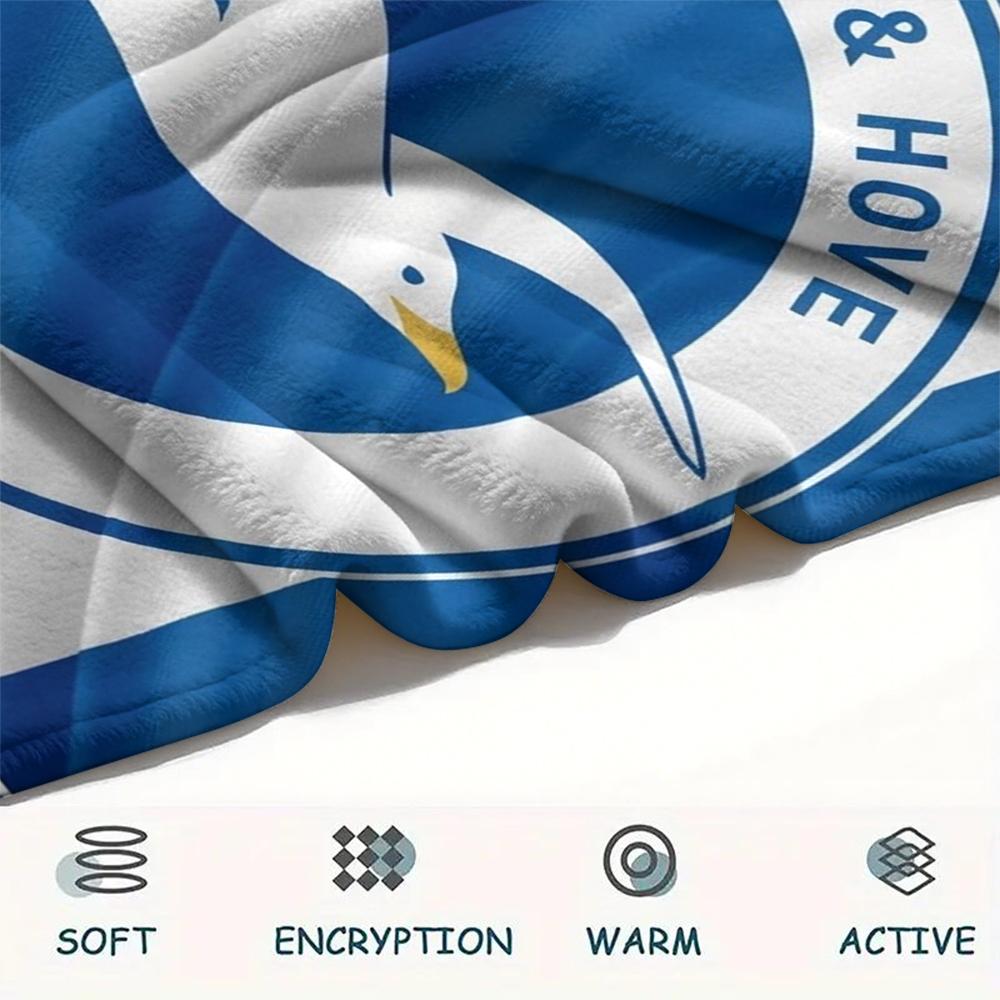 1PC Custom Name Brighton&Hove Albion Patterned Flannel Blanket Suitable For All Seasons for Home Decor Warmth and Comfort Gifts Holiday Present