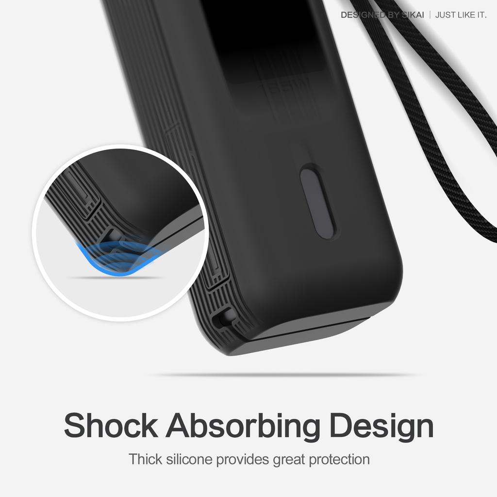 Silicone Case for Anker Zolo 25000mAh 165W Power Bank Portable Charger Protective Case Travel Carrying Case TF/SIM Storage Bag