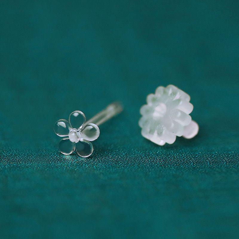 Clear Resin Earrings with Soft Glue & Invisible Ear Care for Students