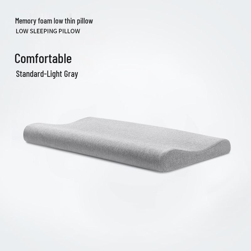 Single Person Memory Foam Neck Support Pillow - Soft, Thin, Long Design for Adults