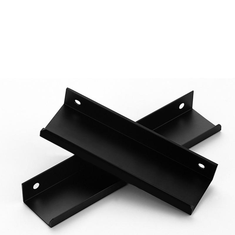 6/1Pcs Furniture Handle Brushed Household Gold Silver Matte Black Lacquer White Hidden Cabinet Handles Arc Aluminum Edge Sealing