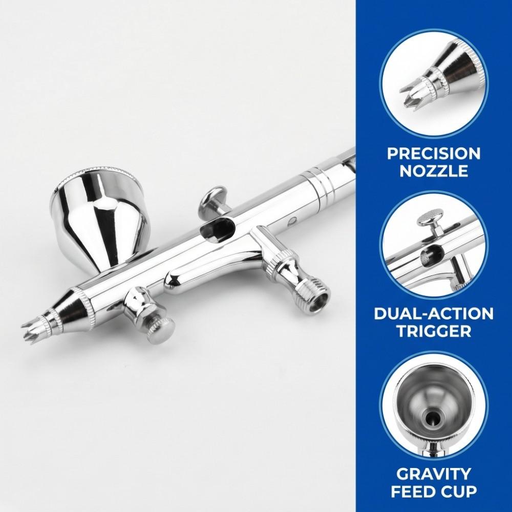 Dual Action Airbrush Kit Gravity Feed Spray Tool Nail Airbrush Kit Handicraft Spray Coloring