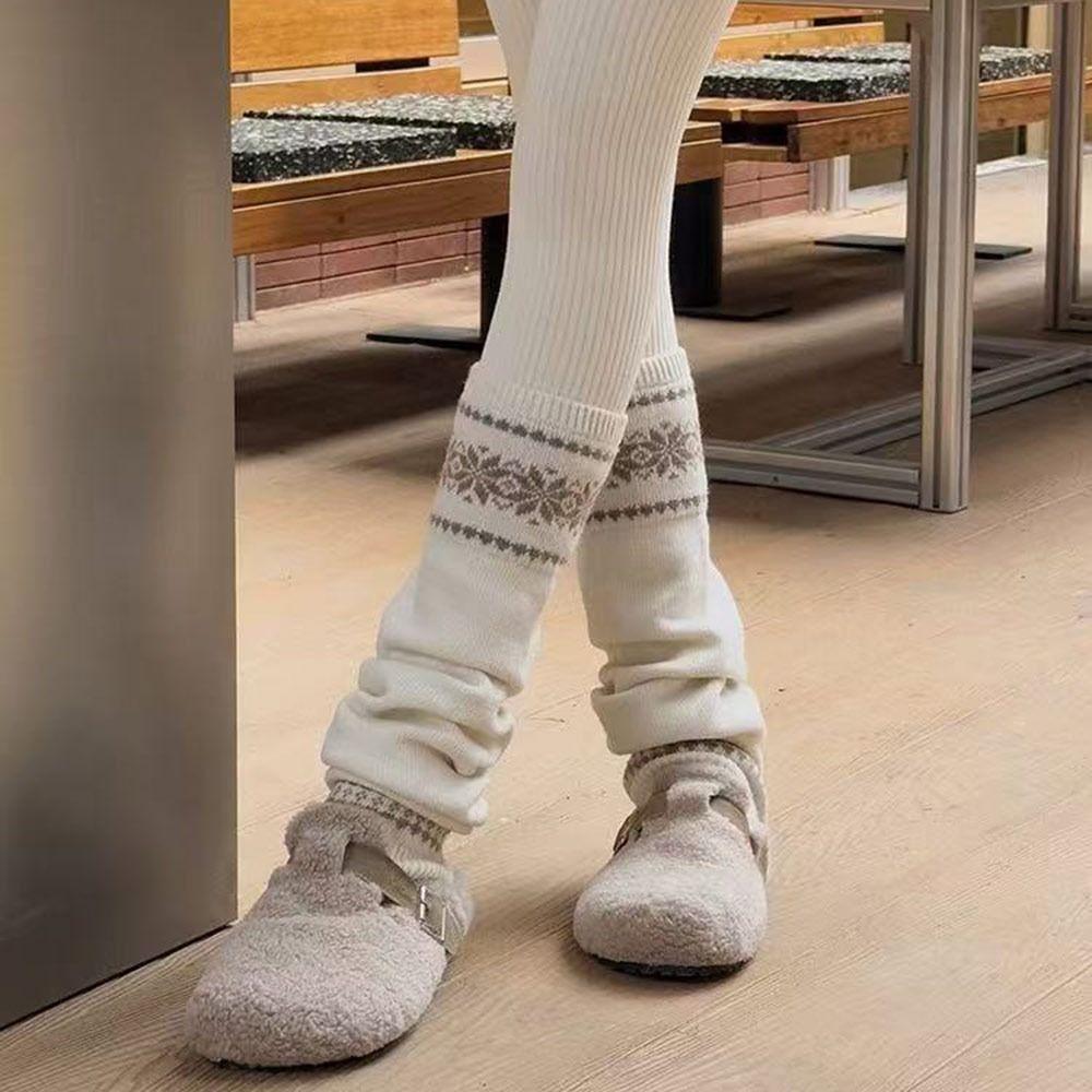 Knitted Leg Warmers Warm Long Socks Casual Knee Socks Autumn Winter
