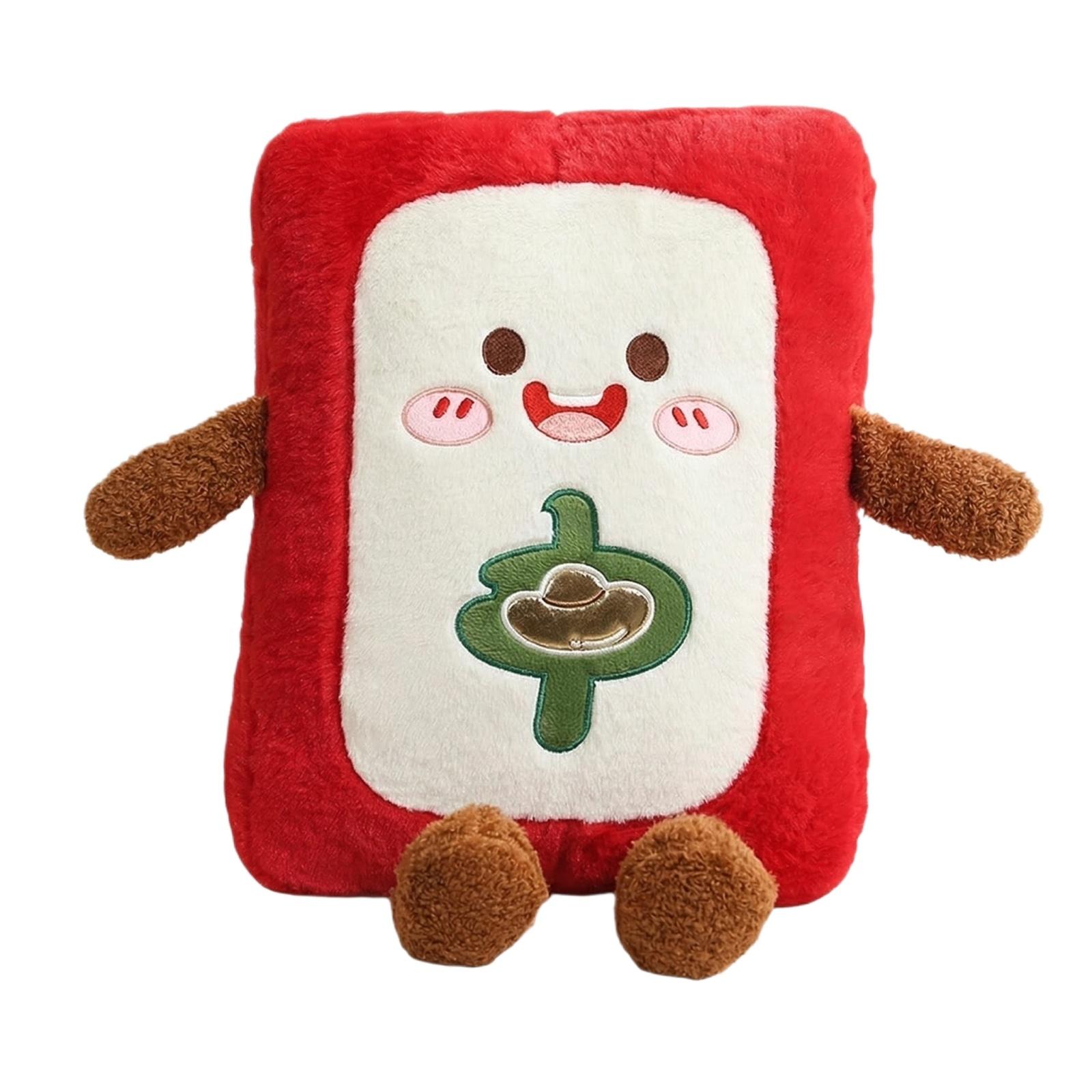 Funny Emoticon Mahjong Pillow With The Words Red Wealth And Treasure One Size 780₽