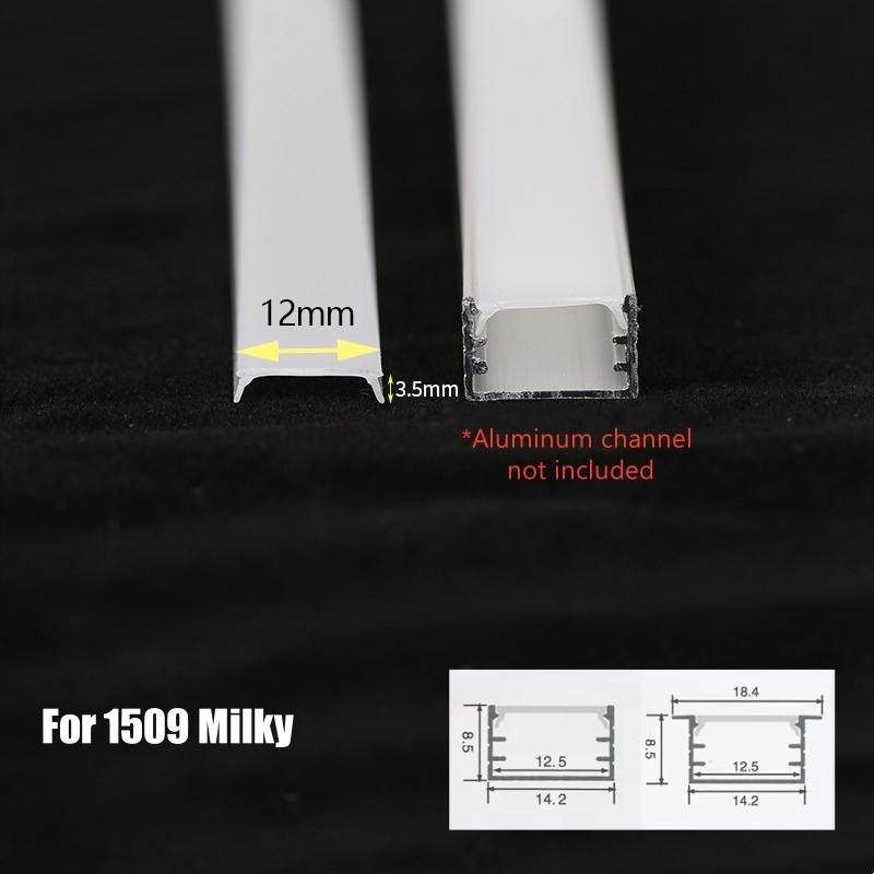 0.5M LED Aluminum Profile Diffuser Milky White Black PC Cover for U/V/W/Y-shape Channel Hard Bar Strip Light Replace Lampshade
