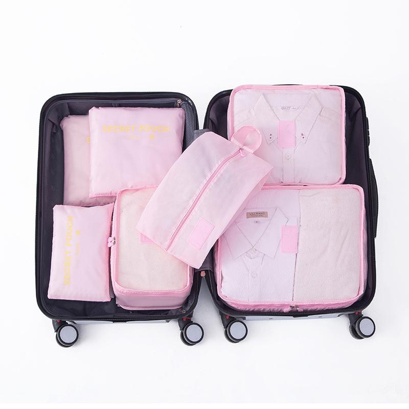 Korean Style Travel Storage Set: 7-Piece Clothes and Supplies Organizer.