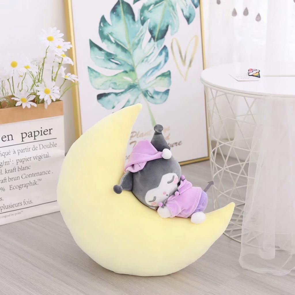 Sanrio Sleeping Moon Kids Plush Toy Cinnamoroll Kuromi Gift 40 35cm