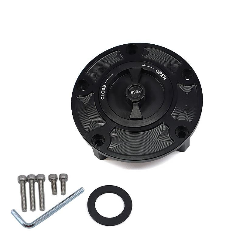SH-L6005: Quick-release aluminum alloy fuel tank cap for motorcycle modifications.