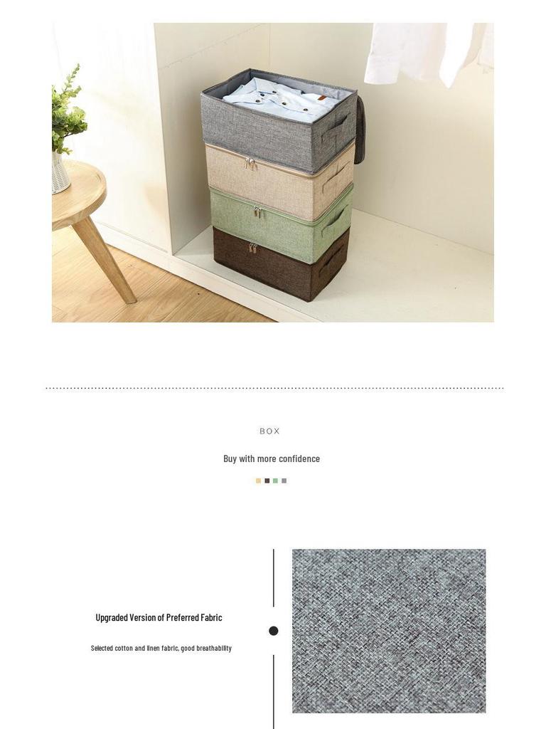 Foldable Fabric Storage Organizer for Clothes and Bedding - Large Capacity Wardrobe Box