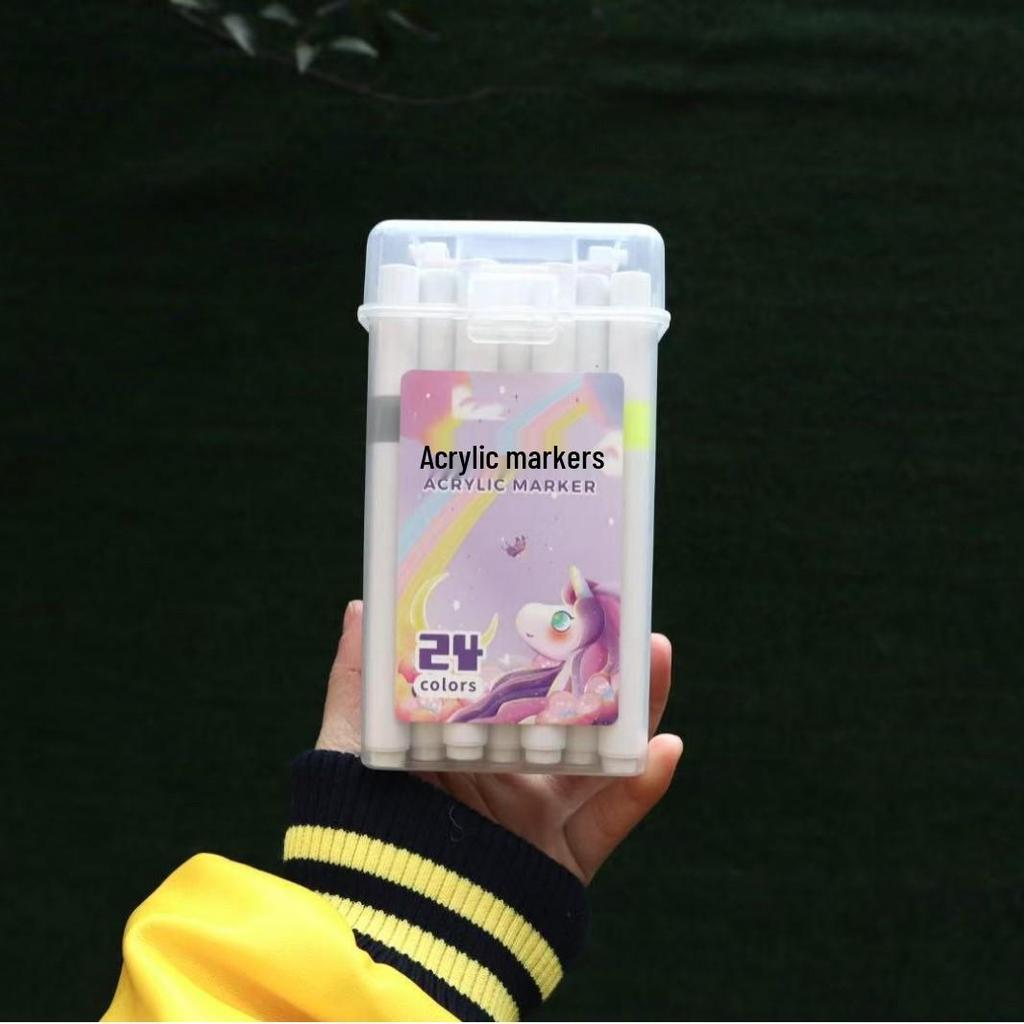 Acrylic Marker - Washable, Non-Bleed, Quick-Drying, Layerable, Waterproof Pen for Art & School.