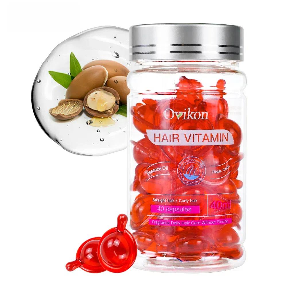 40 Capsule di Olio Essenziale Vitaminico per la Cura di Uomini e Donne Olio Essenziale per Idratare e Riparare i Capelli, Esaltare la Lucentezza e Lisciare i Capelli