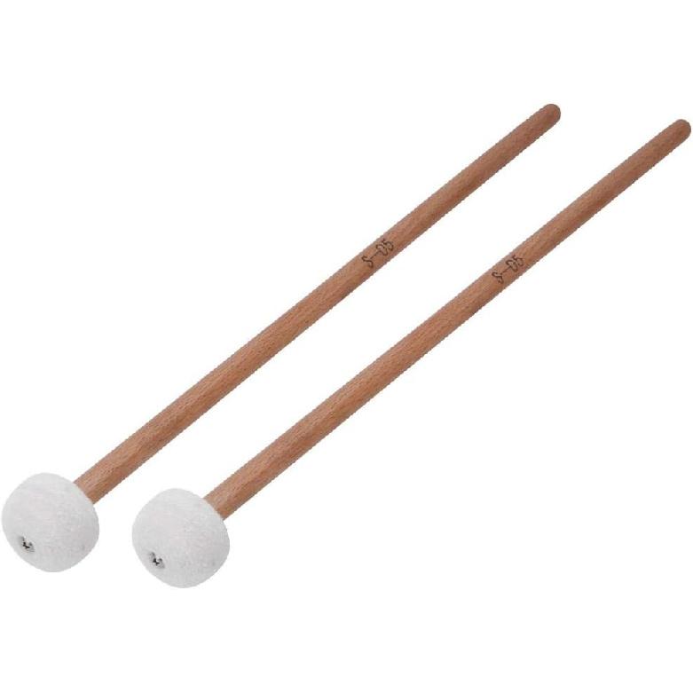 Drum Mallets Sticks 2Pcs Mallet Percussion Drum Mallet Hammer White Felt Timpani Snare Drum Musical Instrument Accessories