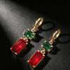1 Pair of Christmas Geometric Earrings, High-quality and Fashionable Commuting Earrings, Red and Green Christmas Element Earrings, Christmas Gifts