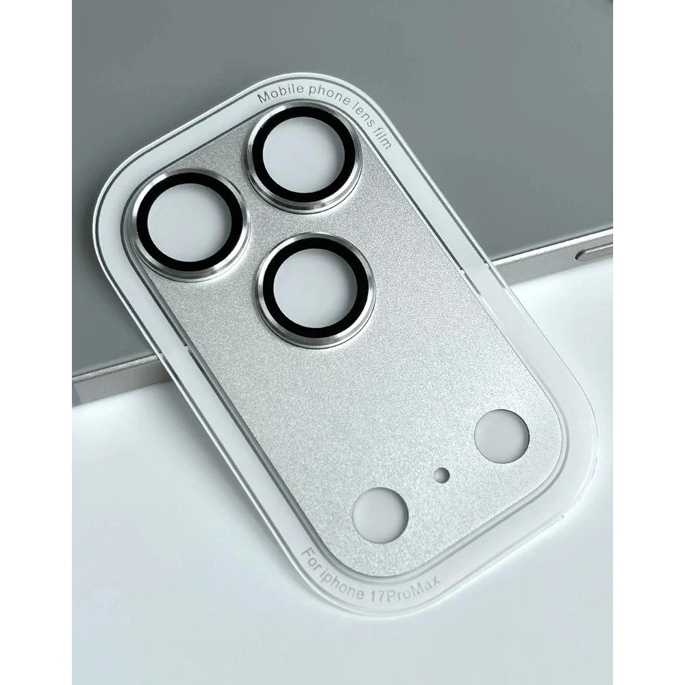 Luxury Solid Color Metal Alloy Bumper Lens Full Protect Case for IPhone 17 Pro Max / 17Pro Camera Tempered Glass Film Scratch Cover Cap Phone Accessry