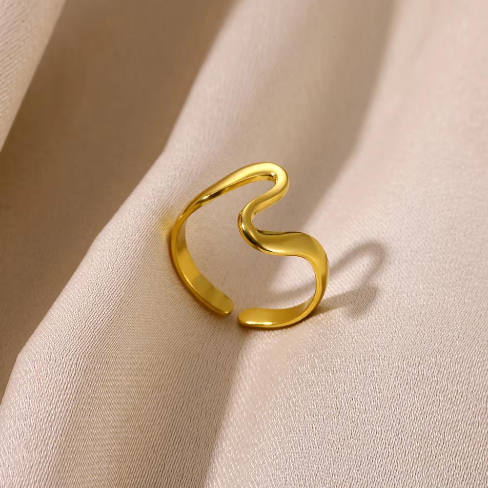 Trendy New Bow Open Rings For Women Gold Color Stainless Steel Geometric Butterfly Ring Finger Jewelry Party Daily Bague Gift
