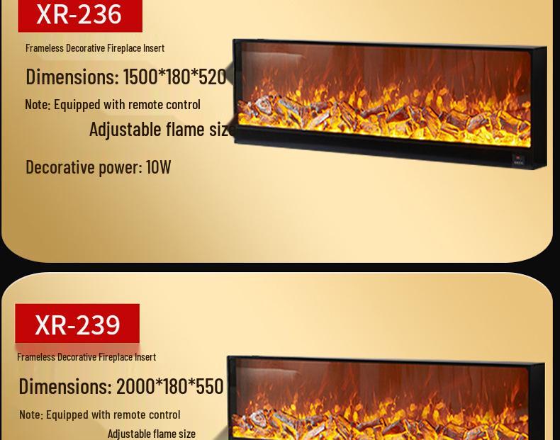 Decorative Flame Electric Fireplace Heater: Built-In Home Simulation