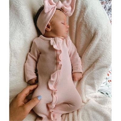 Body de manga larga de color liso para bebé de primavera y otoño