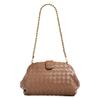 New chain woven cloud bag cowhide shoulder armpit clutch bag clip bag genuine leather women's bag trendy fashion