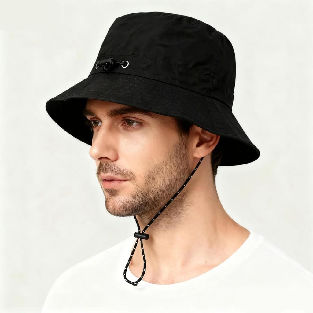 Waterproof Bucket Hat, Foldable Sun Hat With Adjustable Strap, Quick Drying, For Men And Women, Camping, Hiking
