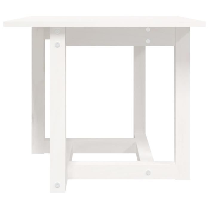 VidaXL Table basse Blanc 50x50x45 cm Bois massif de pin 822173