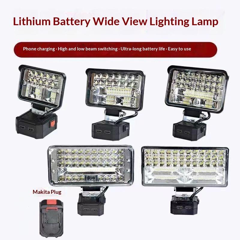 Adjustable LED Work Light for Mak 18V Li-ion Battery Portable Waterproof Emergency Flood Lamp for Construction Jobs