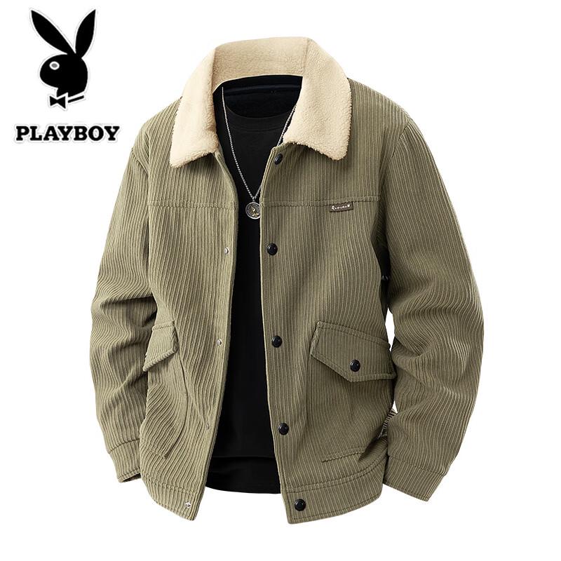 PLAYBOY Men's Thickened Lapel Padded Jacket