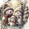 Vintage Metal Snowman Family Wall Art Home Decor Rustic Plaque Gift